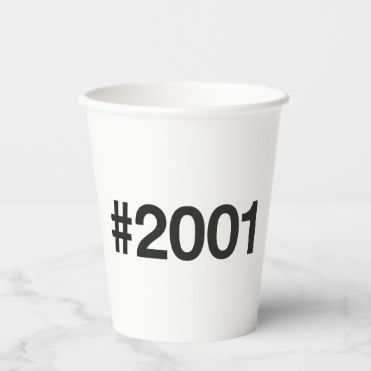 2001 Hashtag 24 Geburtstag Jahrestag Pappbecher (Vorderseite)