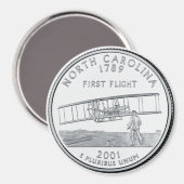 2001 North Carolina Staat Quarter Magnet (Vorderseite/Rückseite)