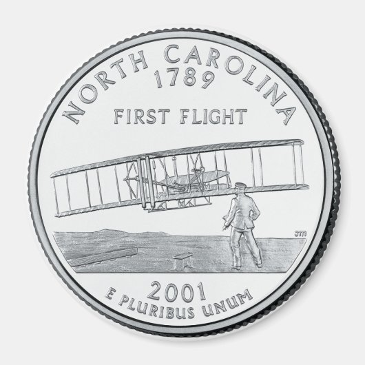 2001 North Carolina Staat Quarter Magnet (Vorne)