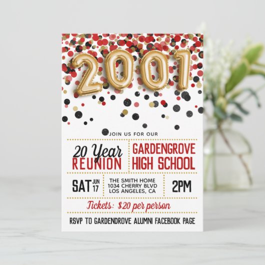 2001 Uni-Wiedersehen Einladung (Stehend Vorderseite)