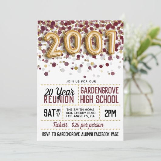 2001 Wiedersehen zur Uni der Hochschule Einladung (Stehend Vorderseite)