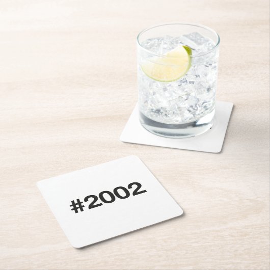 2002 Hashtag 23 Geburtstag Rechteckiger Pappuntersetzer (Vor Ort)