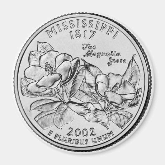 2002 Mississippi Staat Quarter Magnet (Vorne)