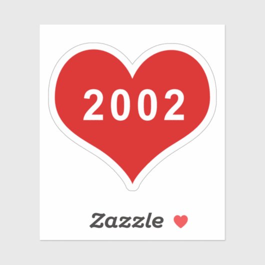 2002 Rotes Liebe Herz Vinyl Sticker (Blatt)