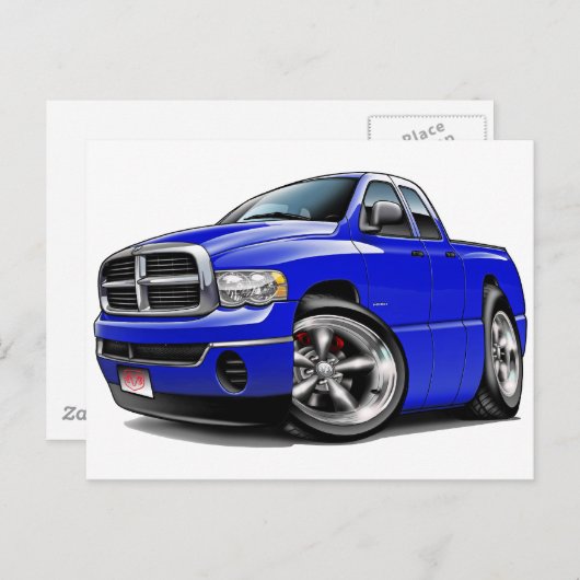 2003-08 Ram Quad Blue Truck Postkarte (Vorne/Hinten)