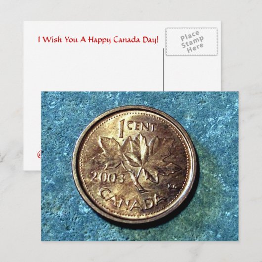 2003 Canadian Penny (Front) Postcard Postkarte (Vorne/Hinten)