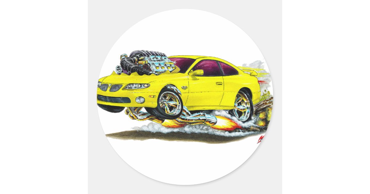 2004 06 Gto Gelbes Auto Runder Aufkleber Zazzle De