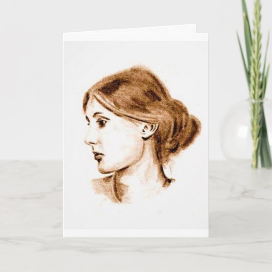 2004 Bleistiftzeichnung von Virginia Woolf Karte   (Vorderseite)