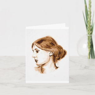 2004 Bleistiftzeichnung von Virginia Woolf Karte  