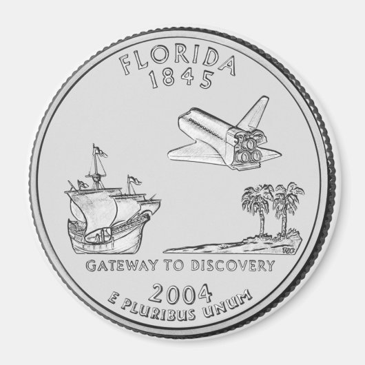 2004 Florida Staat Quarter Magnet (Vorne)