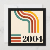 2004 Retro Stripe Vintage Poster 21. Geburtstag Einladung (Vorderseite)