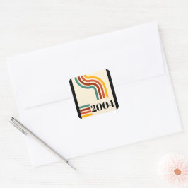 2004 Retro Vintage Poster Meilenstein 21. Geburtst Quadratischer Aufkleber