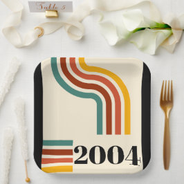 2004 Retro Vintage Poster Meilenstein Geburtstag Pappteller