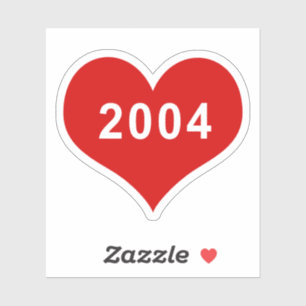 2004 Rotes Liebe Herz Vinyl Sticker
