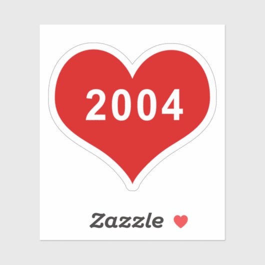 2004 Rotes Liebe Herz Vinyl Sticker (Blatt)