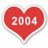 2004 Rotes Liebe Herz Vinyl Sticker (Vorderseite)