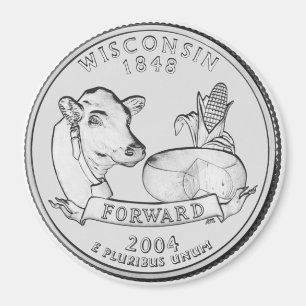 2004 Wisconsin Staat Quarter Magnet