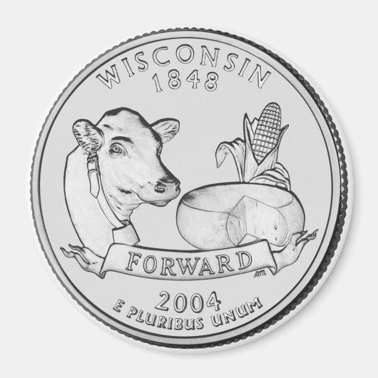 2004 Wisconsin Staat Quarter Magnet (Vorne)