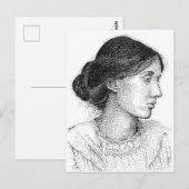 2004 Zeichn von Virgina Woolf Postkarte (Vorne/Hinten)