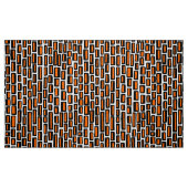 200515 - Schwarz und Orange auf Weiß Stoff (Fat Quarter (45,7 x 55,9 cm))