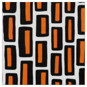 200515 - Schwarz und Orange auf Weiß Stoff (Nahaufnahme)