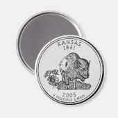 2005 Kansas Staat Quarter Magnet (Vorderseite/Rückseite)