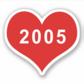 2005 Rotes Liebe Herz Vinyl Sticker (Vorderseite)