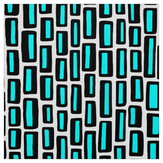 2005 - Schwarz und Cyan auf Weiß Stoff (Muster)