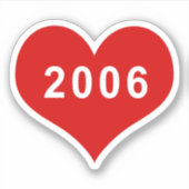 2006 Rotes Liebe Herz Vinyl Sticker (Vorderseite)