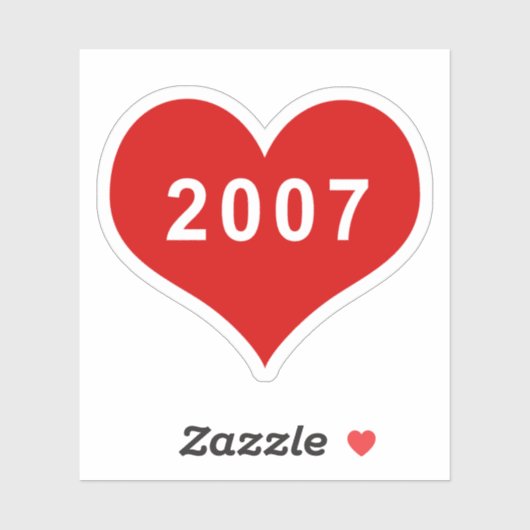 2007 Rotes Liebe Herz Vinyl Sticker (Blatt)