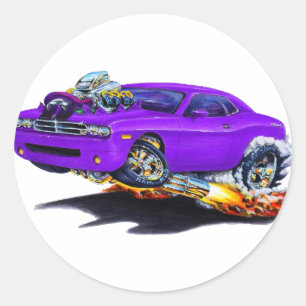 2008-10 Lila Challenger-Auto Runder Aufkleber
