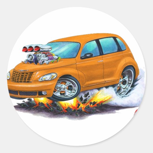 2008-10 PT Cruiser Orange Car Runder Aufkleber (Vorderseite)
