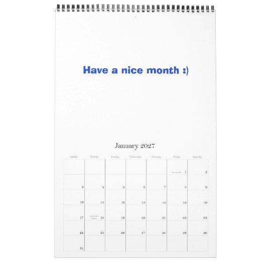 2008, Calander, A, Simple Kalender (Jan 2027)
