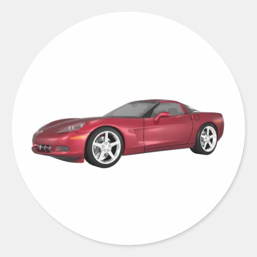 2008 Corvette: Sportwagen: Candy Apple Finish: Runder Aufkleber (Vorderseite)
