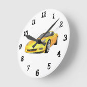 2008 Corvette: Wall Clock Runde Wanduhr (Winkel)