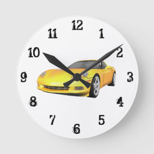 2008 Corvette: Wall Clock Runde Wanduhr
