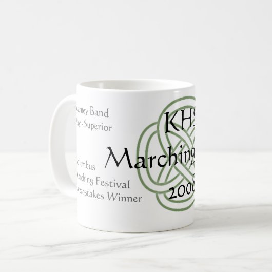 2008 marschierendes Band-GedenkTasse Kaffeetasse (Vorderseite Links)
