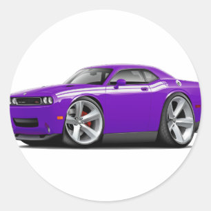 2009-11 Challenger RT Lila-White Car Runder Aufkleber