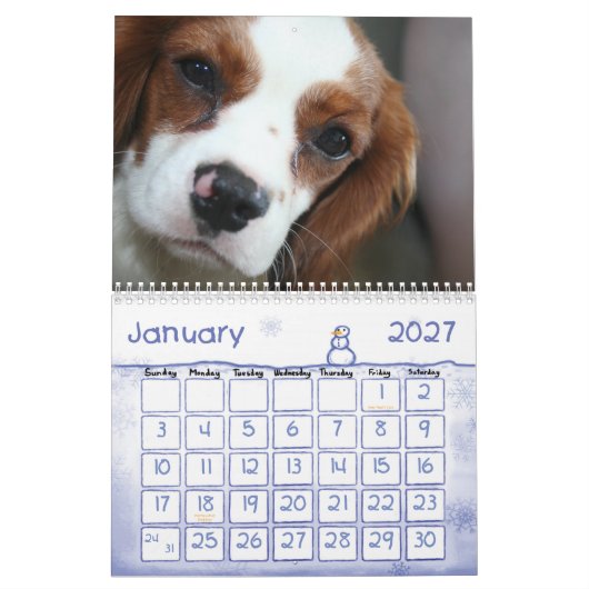 2009-2010 unbekümmerter Königcharles Kalender (Jan 2027)