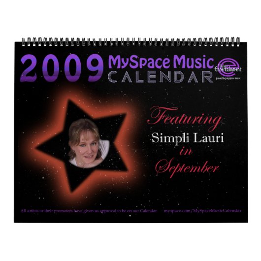 2009 MYSPACE MUSIK-KALENDER, der SIMPLI LAURI Kalender (Titelbild)