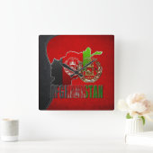 [200] Afghanistan: COA, Flag & Karte Quadratische Wanduhr (Zuhause)