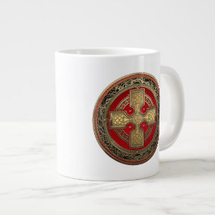 [200] Alter keltischer heiliger Goldknoten Kreuz Jumbo-Tasse