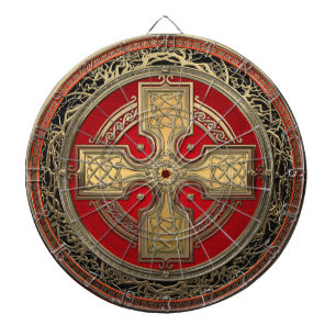 [200] Altes keltisches Sacred Gold Knot Cross Dartscheibe
