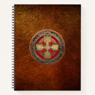 [200] Altes keltisches Sacred Gold Knot Cross Notizblock