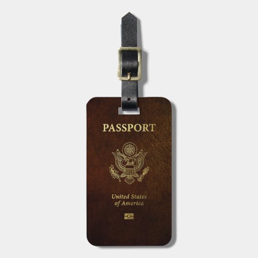 [200] American Passport Cover Gepäckanhänger (Vorderseite vertikal)