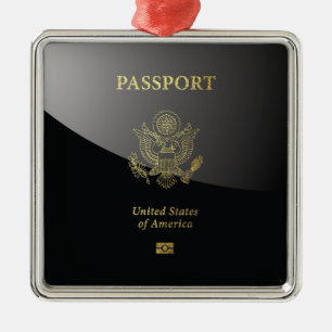[200] American Passport Cover Ornament Aus Metall