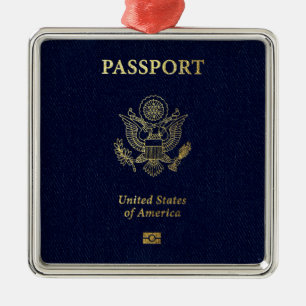 [200] American Passport Cover Ornament Aus Metall