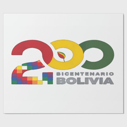 200 años bicentenario de Bolivia Geschenkpapier (Flach)