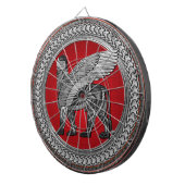 [200] Assyrian Winged Lion: Silver & Black Lamassu Dartscheibe (Vorderseite rechts)