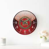 [200] Assyrian Winged Löwe - Gold Lamassu Große Wanduhr (Zuhause)